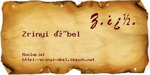 Zrinyi Ábel névjegykártya